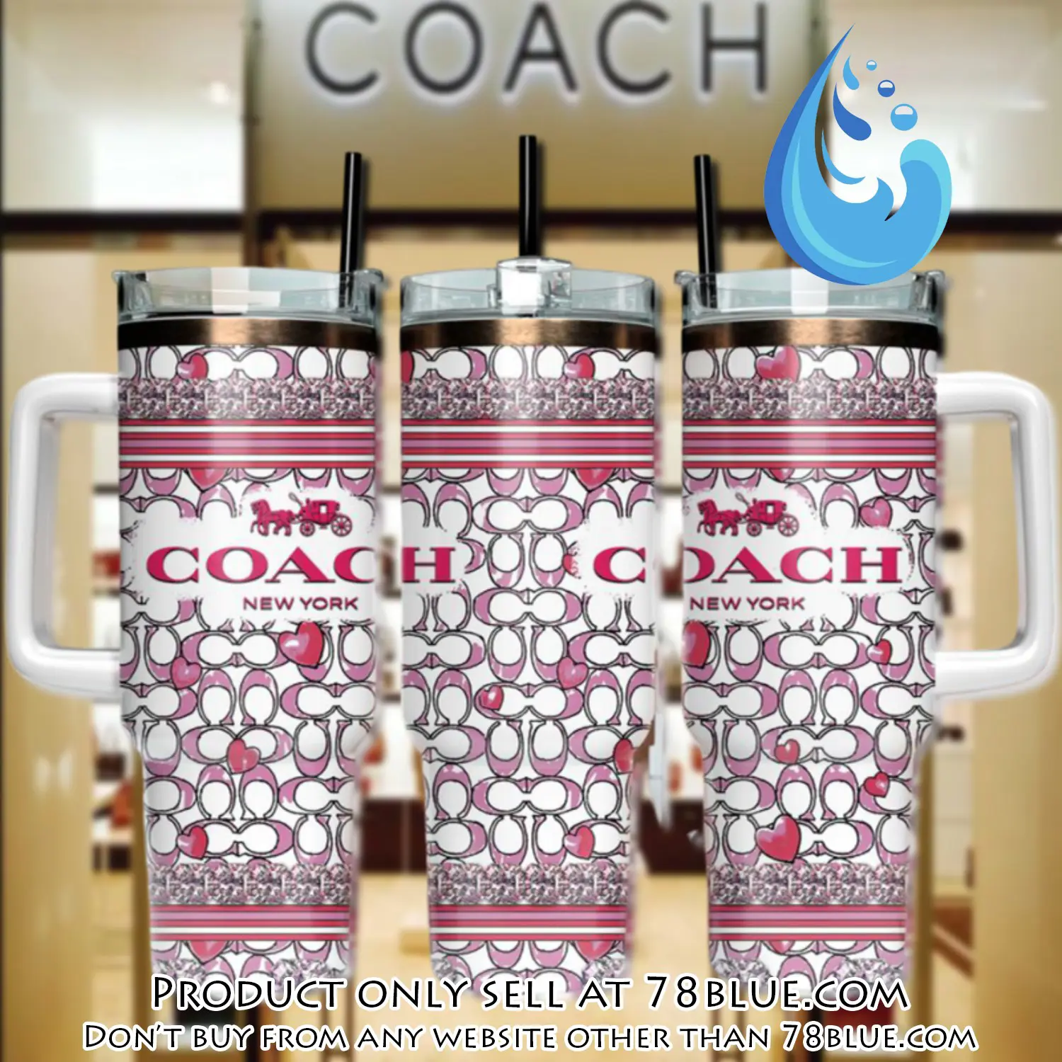 Pink coach logo stanley tumbler logo 40oz stanley tumbler ktb1065 78b1805885